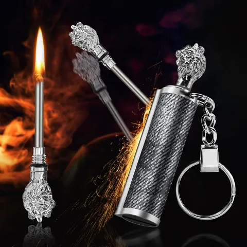 Honest BCZ227 Design бензиновая зажигалка - спичка с кольцом для ключей