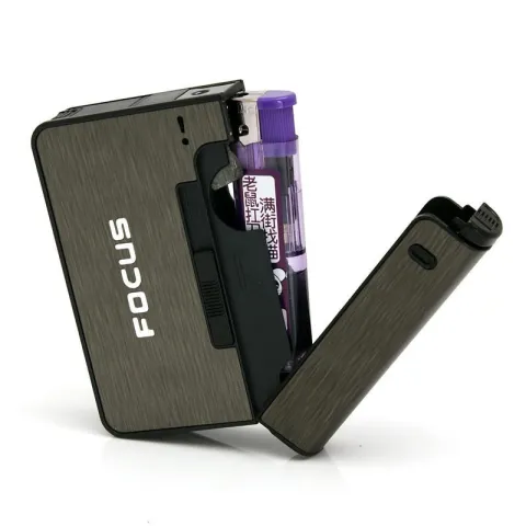 Focus JD-YH001 портсигар - автомат с пьезо зажигалкой Focus JD-YH001 портсигар - автомат с пьезо зажигалкой