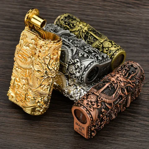 Dragon Retro бензиновая зажигалка в чехле Dragon Retro бензиновая зажигалка в чехле