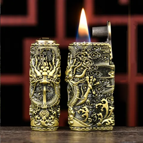 Dragon Retro бензиновая зажигалка в чехле Dragon Retro бензиновая зажигалка в чехле