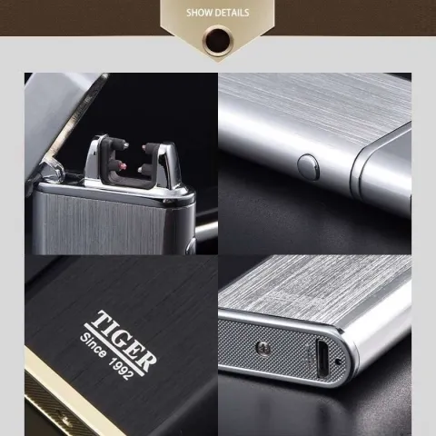 Tiger TW921 J-02 электроимпульсная USB зажигалка Tiger TW921 J-02 электроимпульсная USB зажигалка