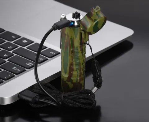 Double Arc электроимпульсная USB зажигалка - фонарик 2 в 1