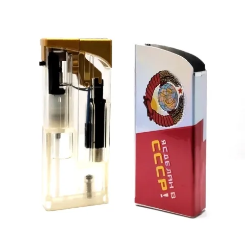 Oney JM-01(02) Gold Cap турбо зажигалка в металлическом чехле Oney JM-01(02) Gold Cap турбо зажигалка в металлическом чехле