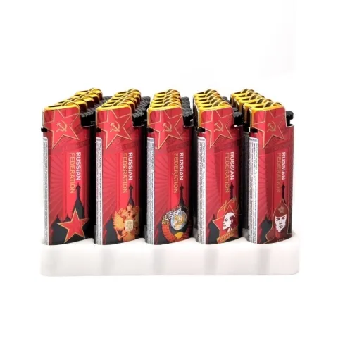 Oney M-03(03) Красный Октябрь кремниевая зажигалка в металлическом чехле Oney M-03(03) Красный Октябрь кремниевая зажигалка в металлическом чехле