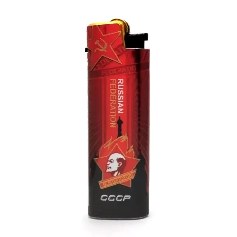 Oney M-03(03) Красный Октябрь кремниевая зажигалка в металлическом чехле Oney M-03(03) Красный Октябрь кремниевая зажигалка в металлическом чехле