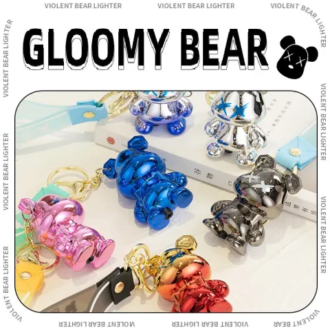 HB Gloomy Bear пьезо зажигалка - брелок