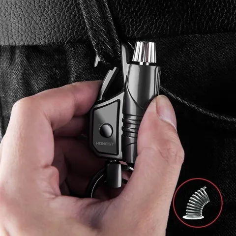 Honest BCK2-572 бензиновая зажигалка - спичка с карабином, фонариком и кольцом для ключей