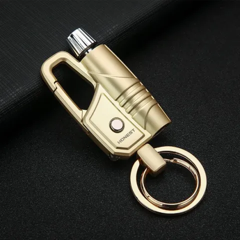 Honest BCK2-572 бензиновая зажигалка - спичка с карабином, фонариком и кольцом для ключей