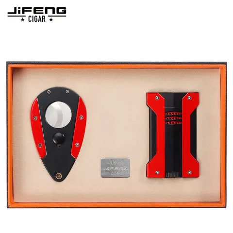 Jifeng JF-091 набор турбо зажигалка + гильотина Jifeng JF-091 набор турбо зажигалка + гильотина
