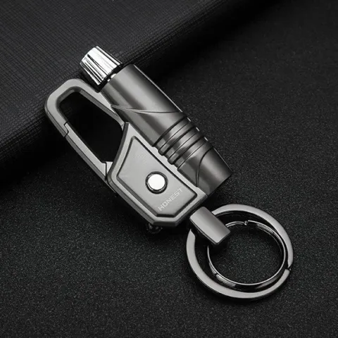 Honest BCK2-572 бензиновая зажигалка - спичка с карабином, фонариком и кольцом для ключей