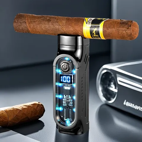 TH-667 газовая турбо электро зажигалка для сигар TH-667 газовая турбо электро зажигалка для сигар