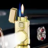 Cob 9015B кремниевая турбо зажигалка 2 огня  с фонариком